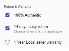 return and warranty part of daraz.com.bd