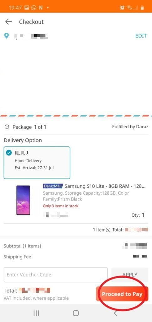 How to pay on Daraz