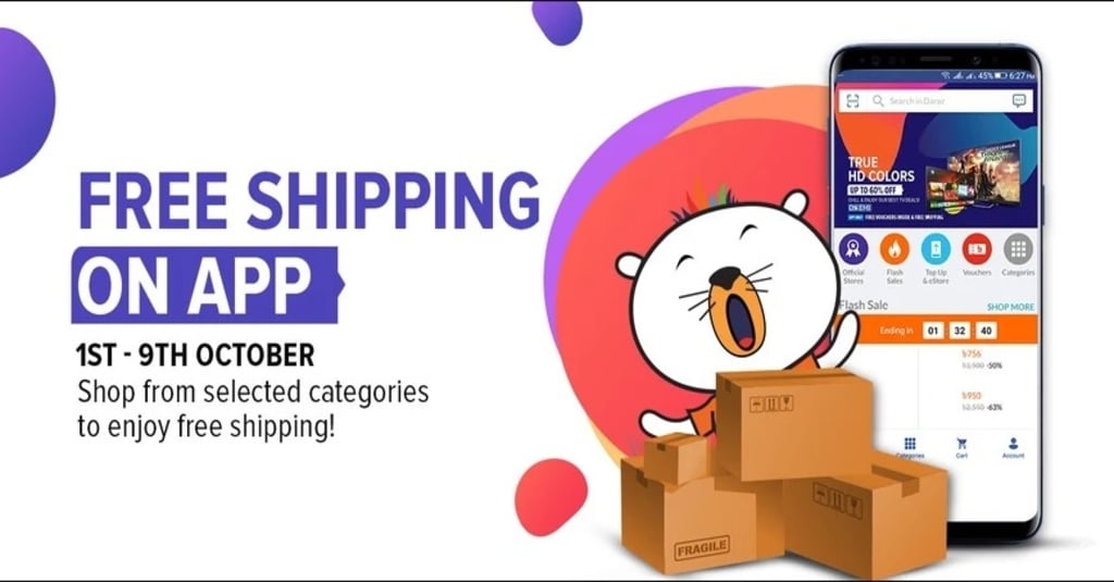 Free Shipping on Daraz App