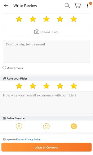 rate and review your products on daraz.com.bd