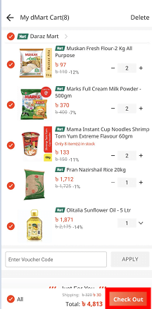 Check out the groceries on daraz mart