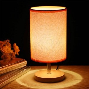 Unique bedside wood lamp