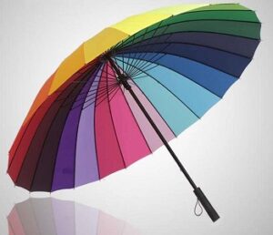 Fashionable rainbow design umbrella for women