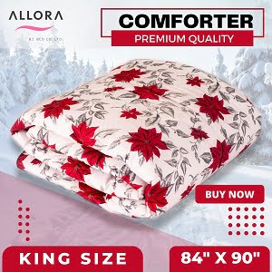 Comofortable premium quality flower printed king size comforter price online bd