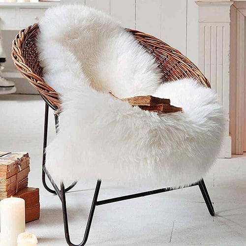 Chair or Sofa Seat Cover Faux Fur Soft Fluffy Wool