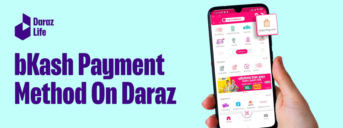 how to pay with bkash on daraz online shop