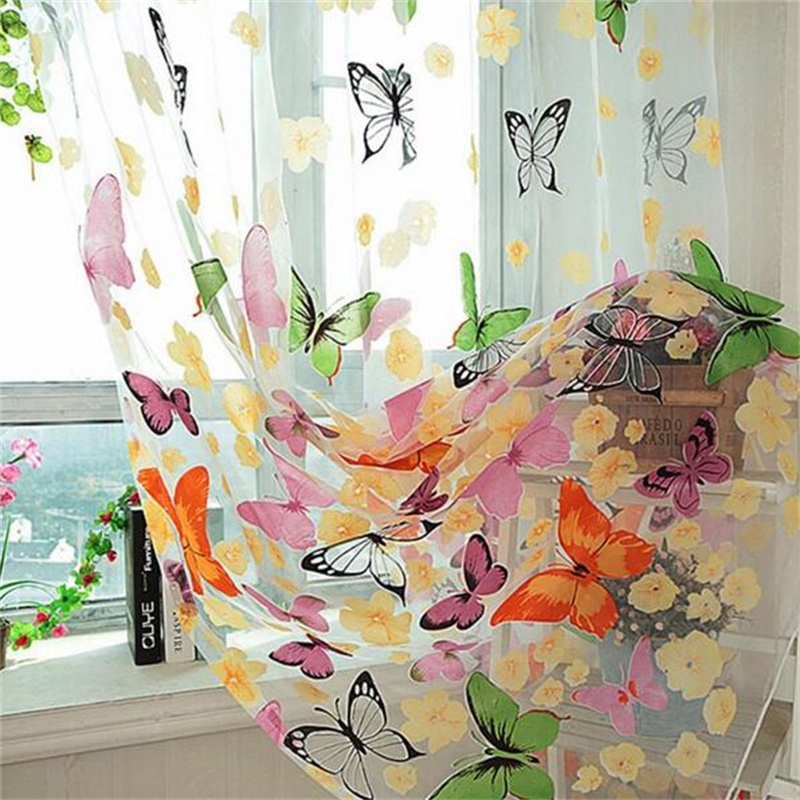butterfly design curtain