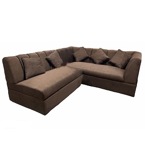 looxy corner l shaped sofa set with cushions upholstered with velvet for living room