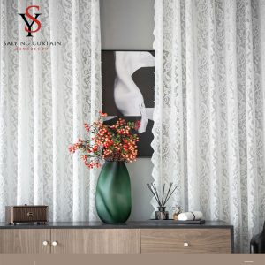 luxury white ebroidery curtain