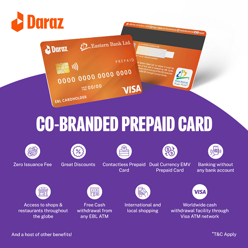 EBL-Daraz Co-Brand Visa Prepaid Card
