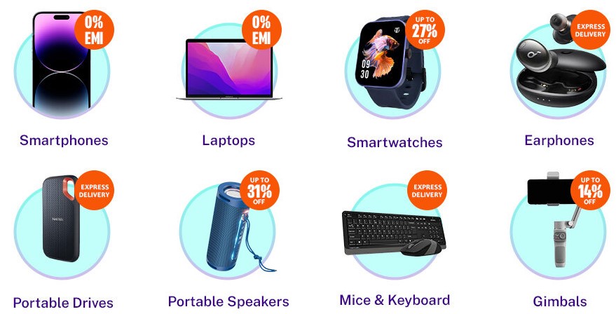 Laptopn. keyboard, earphones, smartphones offer on daraz anniversary sale 2023