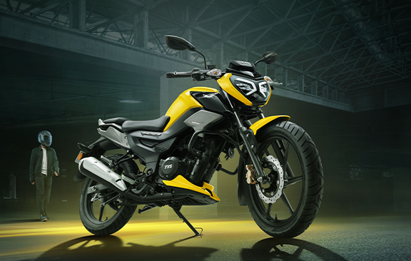 tvs raider 125 motorcycle black and yellow bike