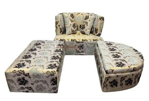 Living room sofa set with ottoman