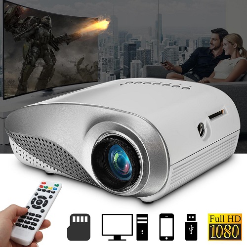 KuGou HDMI RD802 Mini Projector - Built-in TV Card, 1080p Support, 50 Lumens Projection Method LCD Lamp LED 25W