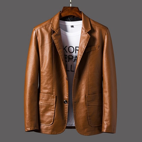 Leather Men's Korean Fashion Slim Fashion Business Jacket Men's Jacket Autumn Winter Leather Jacket Men's Wear
