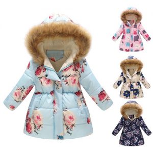 girls overcoat cartoon print