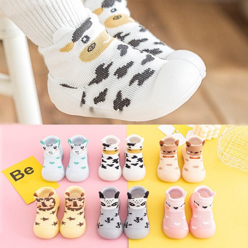 6-18 Months Baby Infant Anti Slip Rubber Sole Shoes Cute Cartoon Soft Jelly Newborn Toddler Baby Learn Walking Children Shoes Flats Floor Socks