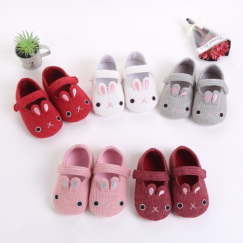 Cute Rabbit Baby Shoes Soft Knitting Infant Newborn Baby Girs Casual Shoes Toddler Loafers Shoes Anti Slip Baby Flats Crib Shoes